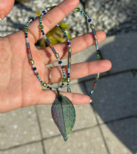 Load image into Gallery viewer, Iridescent Leaf Necklace